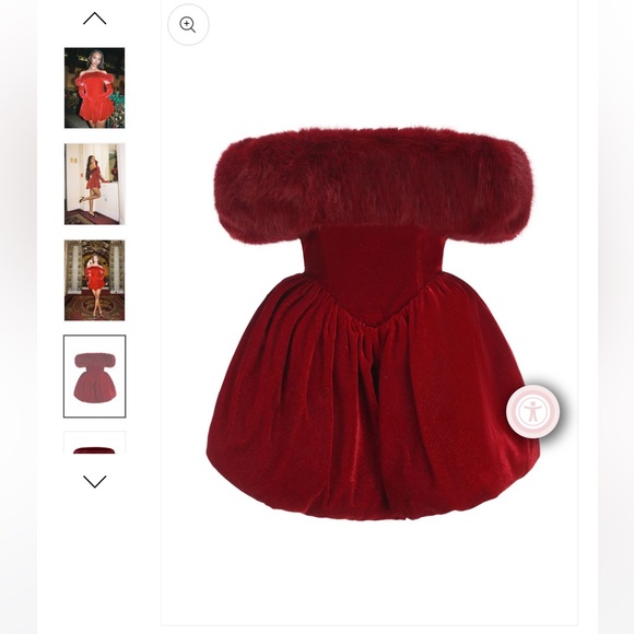 Nana Jacqueline Candice Velvet Dress (Red) - Picture 4 of 7